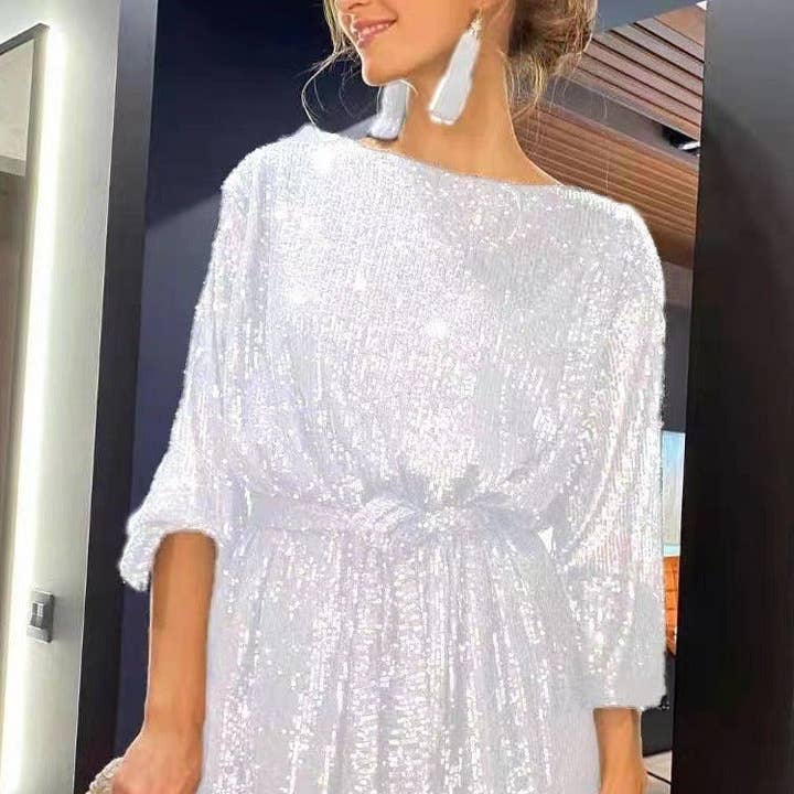 Glinsterende paillettenfeestjurk, schattige prinsessenjurk voor wholesale door DREAM VERA APPAREL