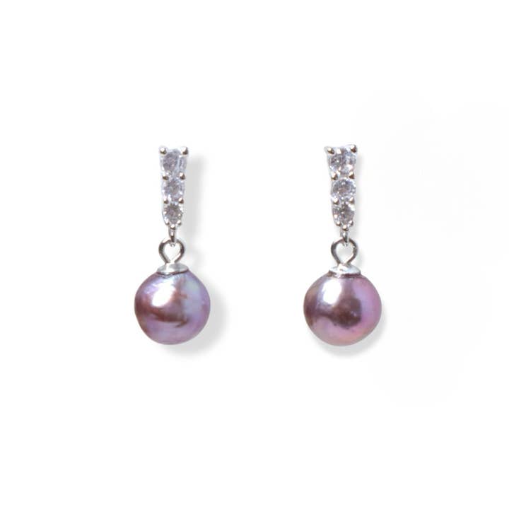 Blauwe Parel Zilveren Oorbellen voor wholesale door Ninemoo