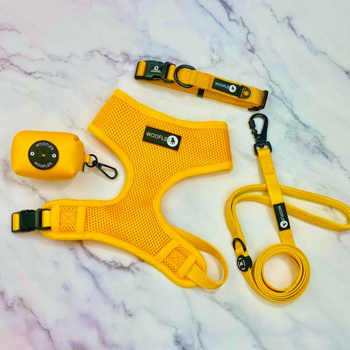 Woofles – wholesale Pet harness – Dog – Dual AirMesh Dog Harness - Mustard Yellow