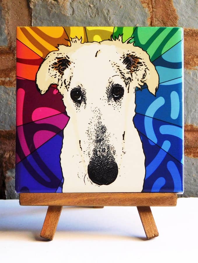 Borzoi keramische kunsttegel voor wholesale door Sabyloo