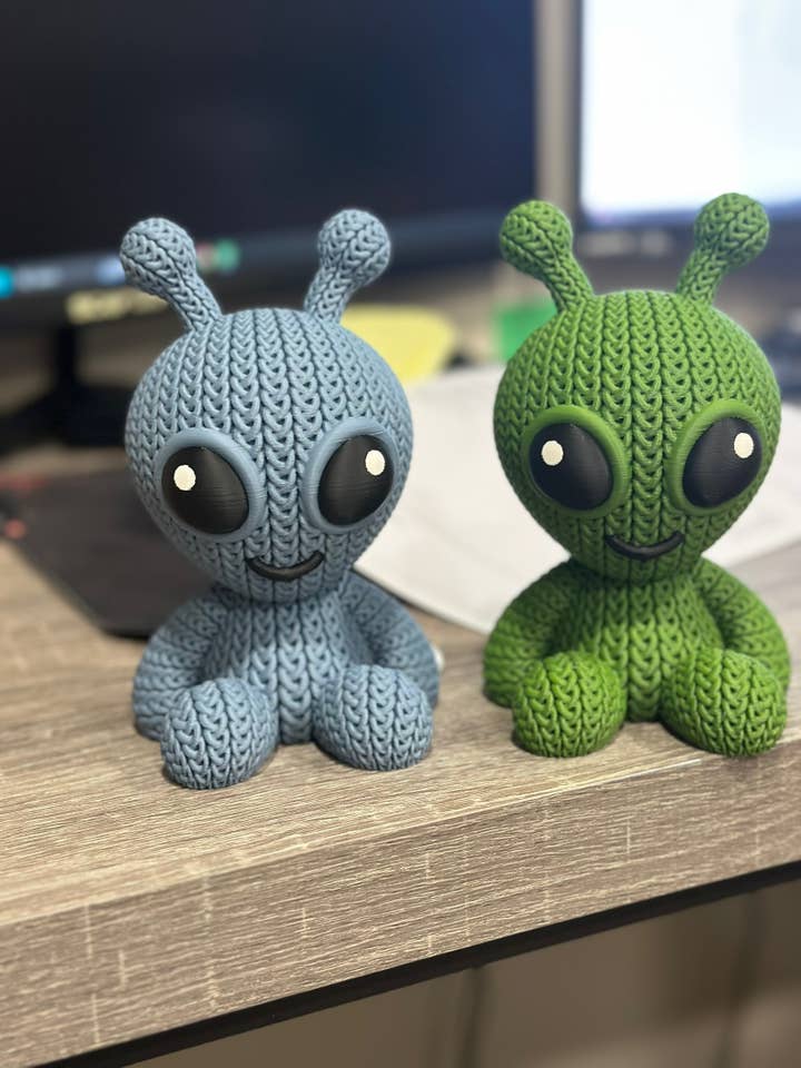 Cute Alien 3D Printed Knitted Figurine, Multi Colors & Sizes for wholesale by Upstate Design Decor