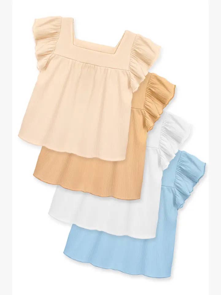 GKT-Q24-319B-G2 Girl's Fashion Top w/ Square Neckline for wholesale by Cutie Patootie Clothing