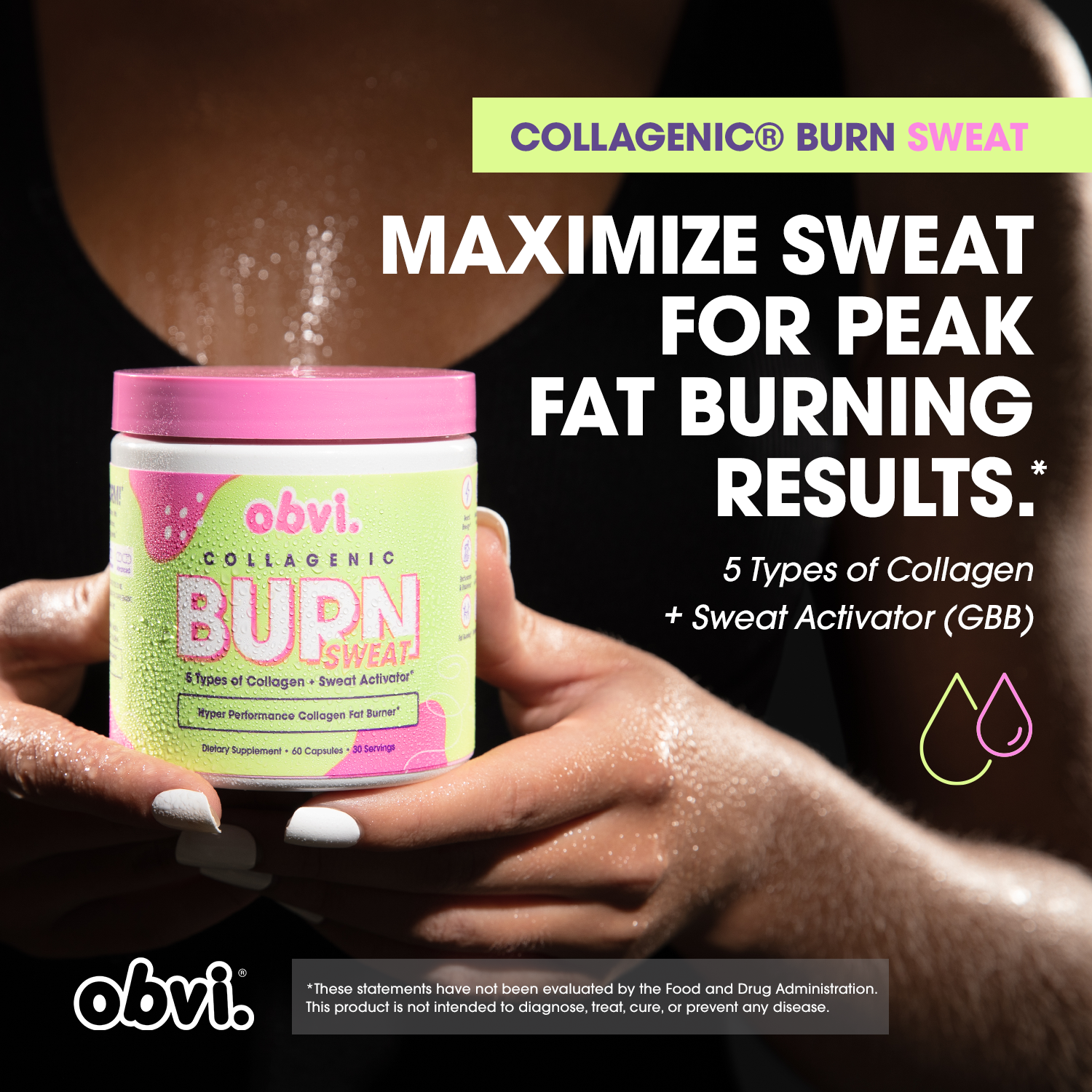 Obvi - Vente Supplément oral/vitamine - Obvi Burn Sweat - Brûle de graisse collagénique et regain d'énergie6