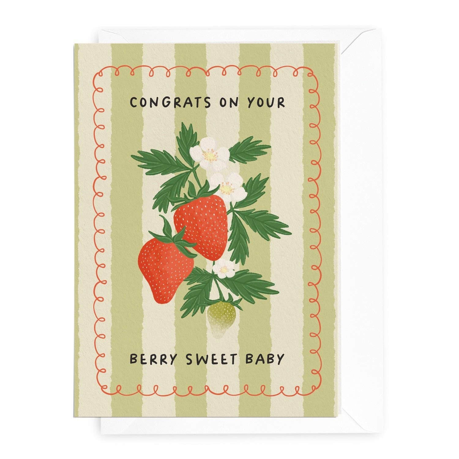 Daymaker Stationery - Vendita all'ingrosso Biglietto di auguri per la nascita - Biglietto "Berry Sweet Baby"1
