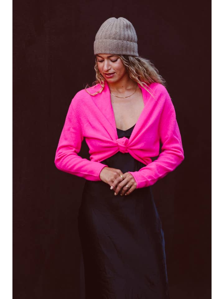 Joyride Supply - Wholesale Cardigan - Women's - 100% Cashmere No.8 Cropped Open Cardi