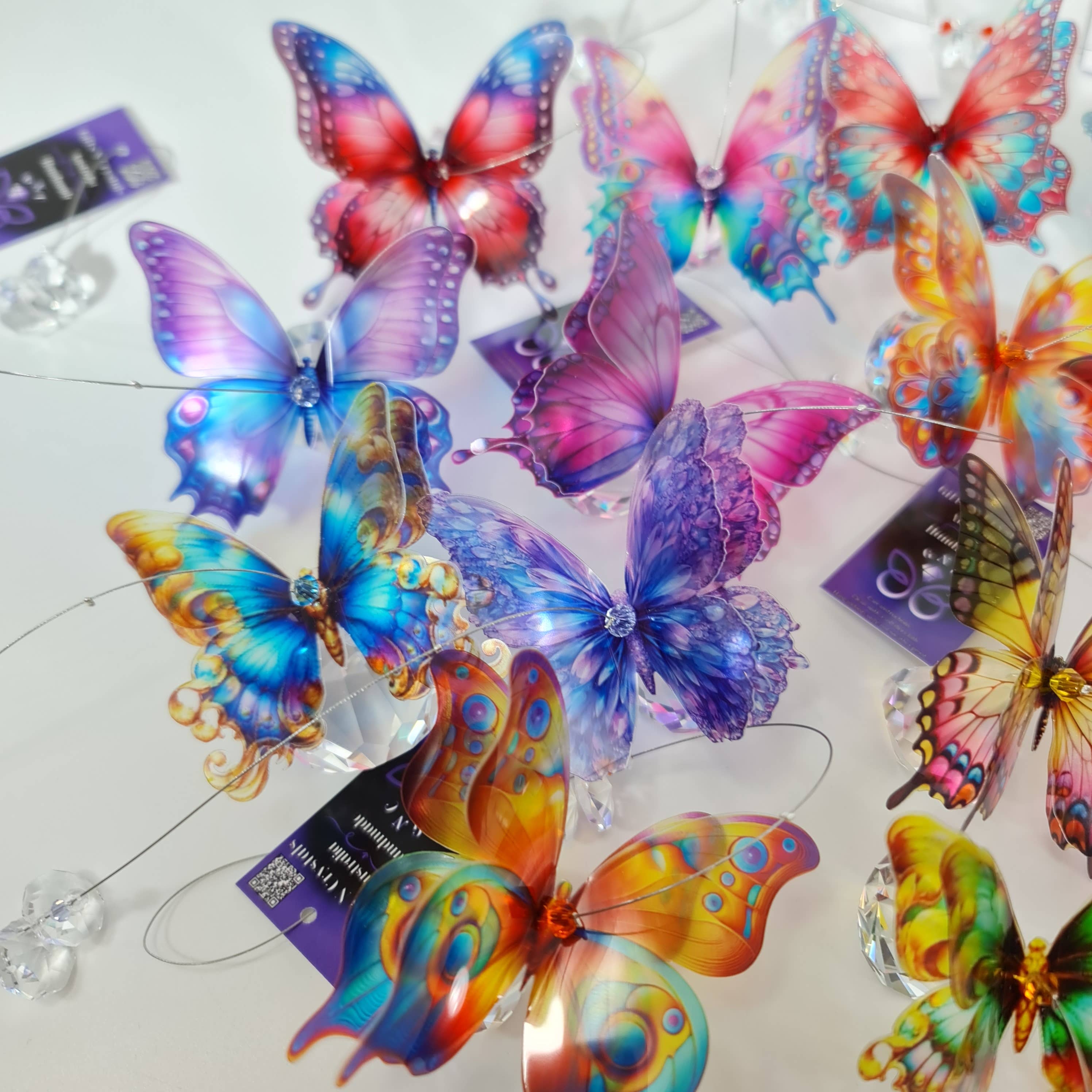 Gifts N Crystals - Wholesale Suncatcher - Butterfly Suncatchers mixed pack of 5- small size6