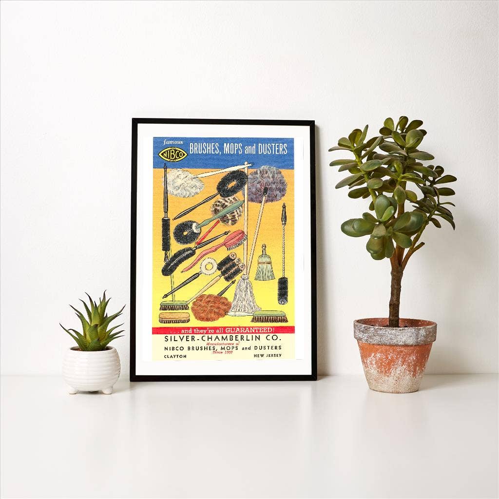 Found Image Press - Wholesale Art Print - Art Print AC-289 Brushes, Mops and Dusters1