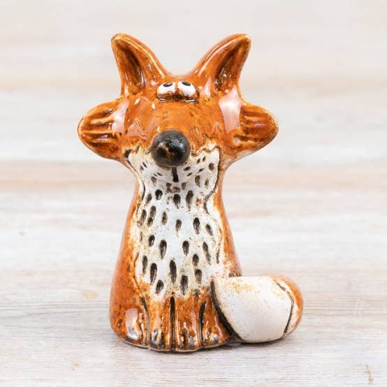 Amber Glazed Fox Deco, 8.6cm for wholesale by Gainsborough Giftware x Portland Living