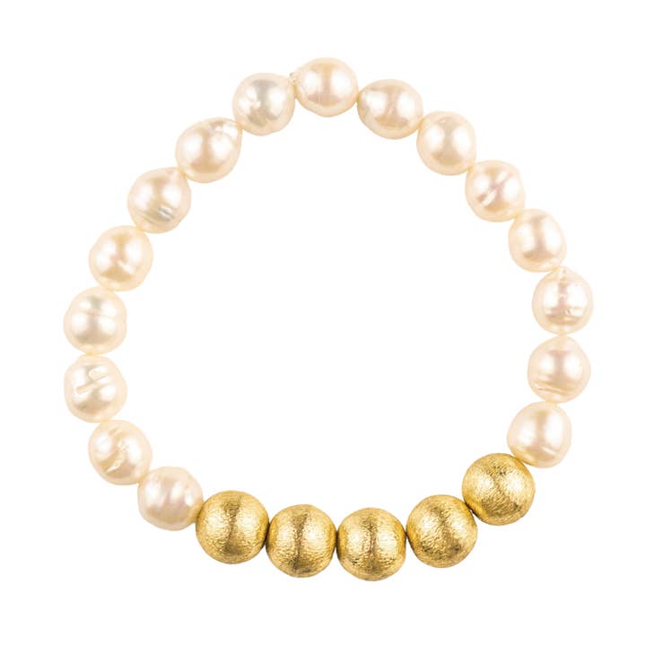 Pearl and Gold Bracelet for wholesale by ali & bird jewelry