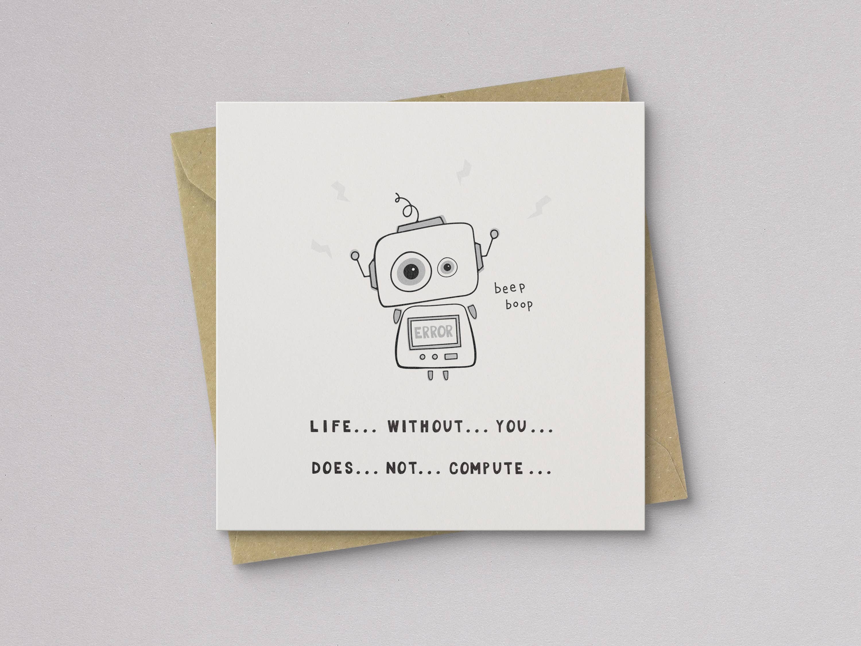 Kwohtations - Vente Cartes de déclaration d'amour - Carte de Saint-Valentin pour robot : La vie sans toi ne se calcule pas1