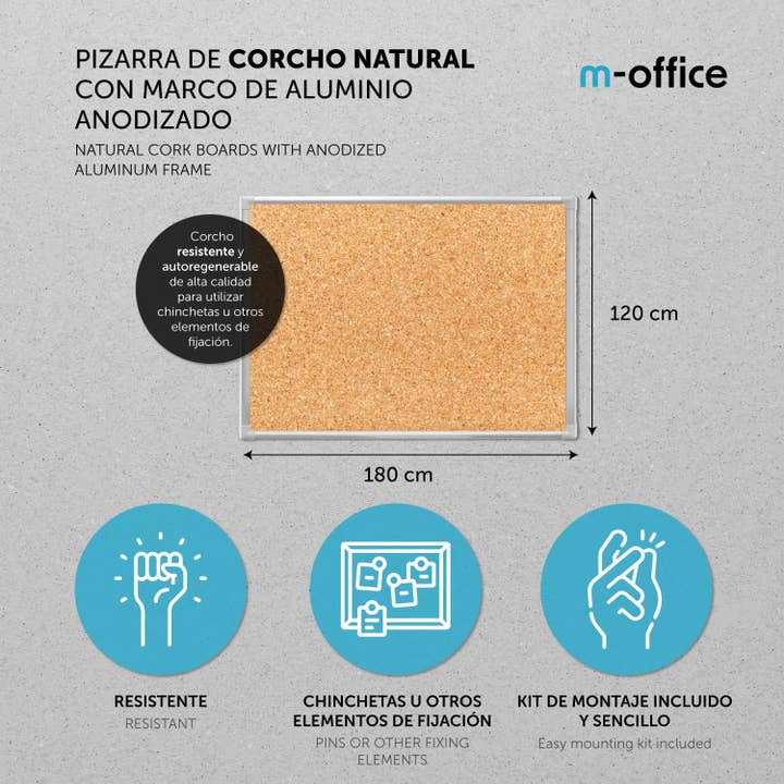 MEDEL OFFICE – Engroshandel White board/viskbar tavle – Holdbar korkplade med aluminiumsramme m-office1