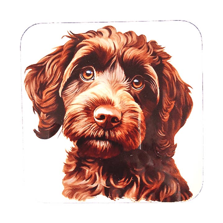 Cockerpoo Chocolate Coaster for wholesale by Dogcrafts