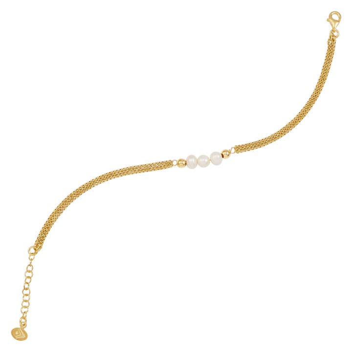 Silpada - Wholesale Beaded Bracelet - Silpada Pearl City Silver Freshwater Pearl Bracelet, 7" + 1"