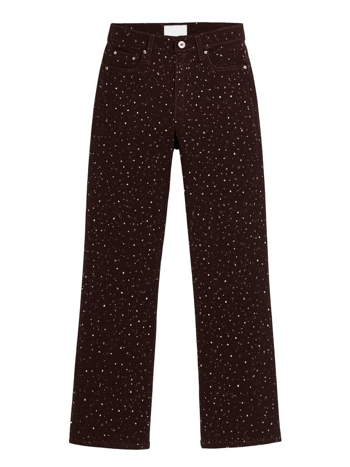 Jeans Wide Leg Sparkle All over - Brown voor wholesale door PINNED by K