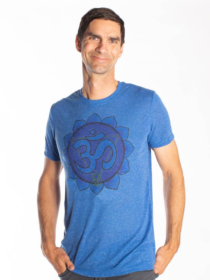Throat Chakra on Linen Blend Tee for wholesale by Third Eye Threads