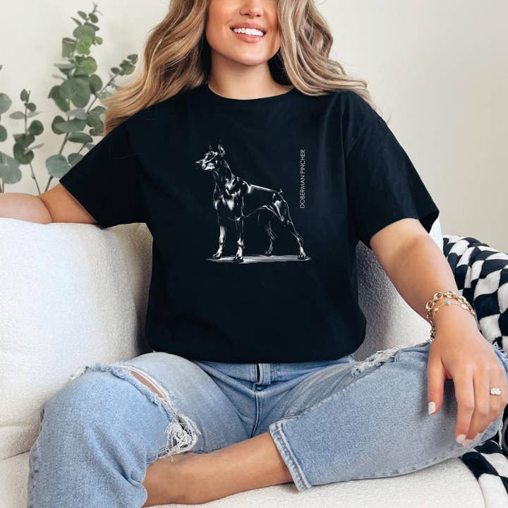 Doberman Pincher Unisex Softstyle T-Shirt for wholesale by Pets and Humans