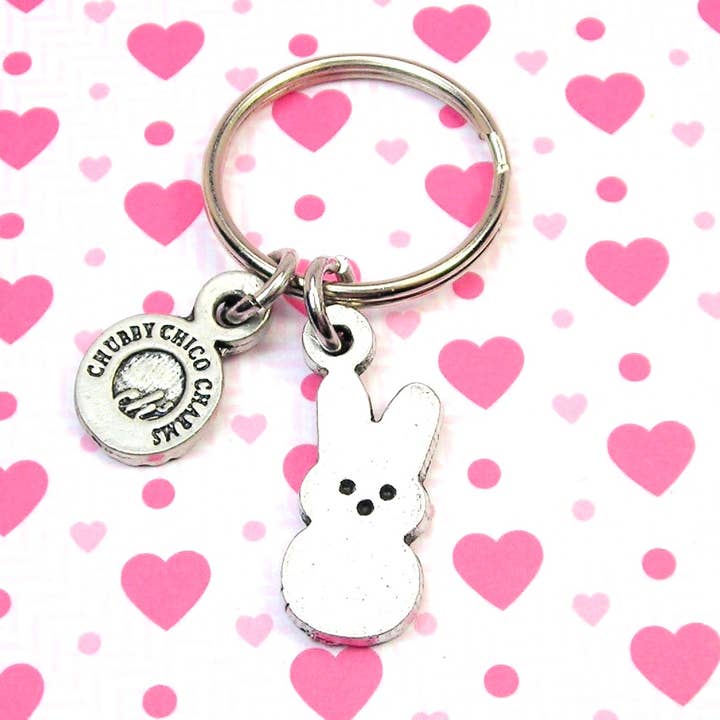 Easter bunny keychains cute dainty key chain for wholesale by Chubby Chico Charms