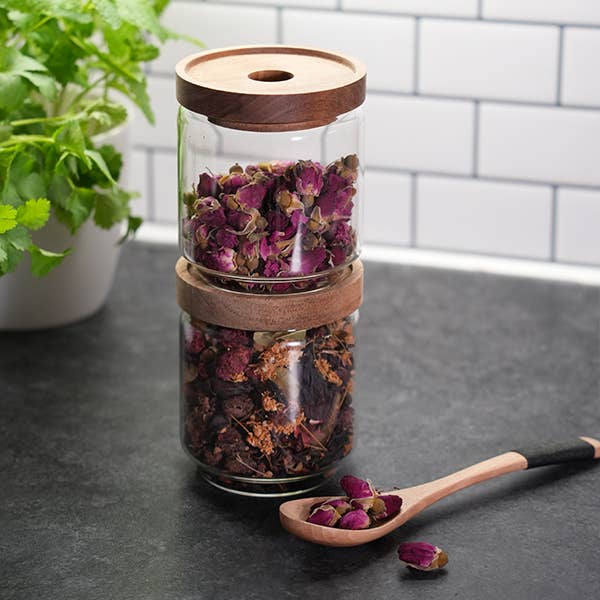Teapro - Wholesale Jar - Teapro Glass Jar with Acacia Wooden Lid 450ml