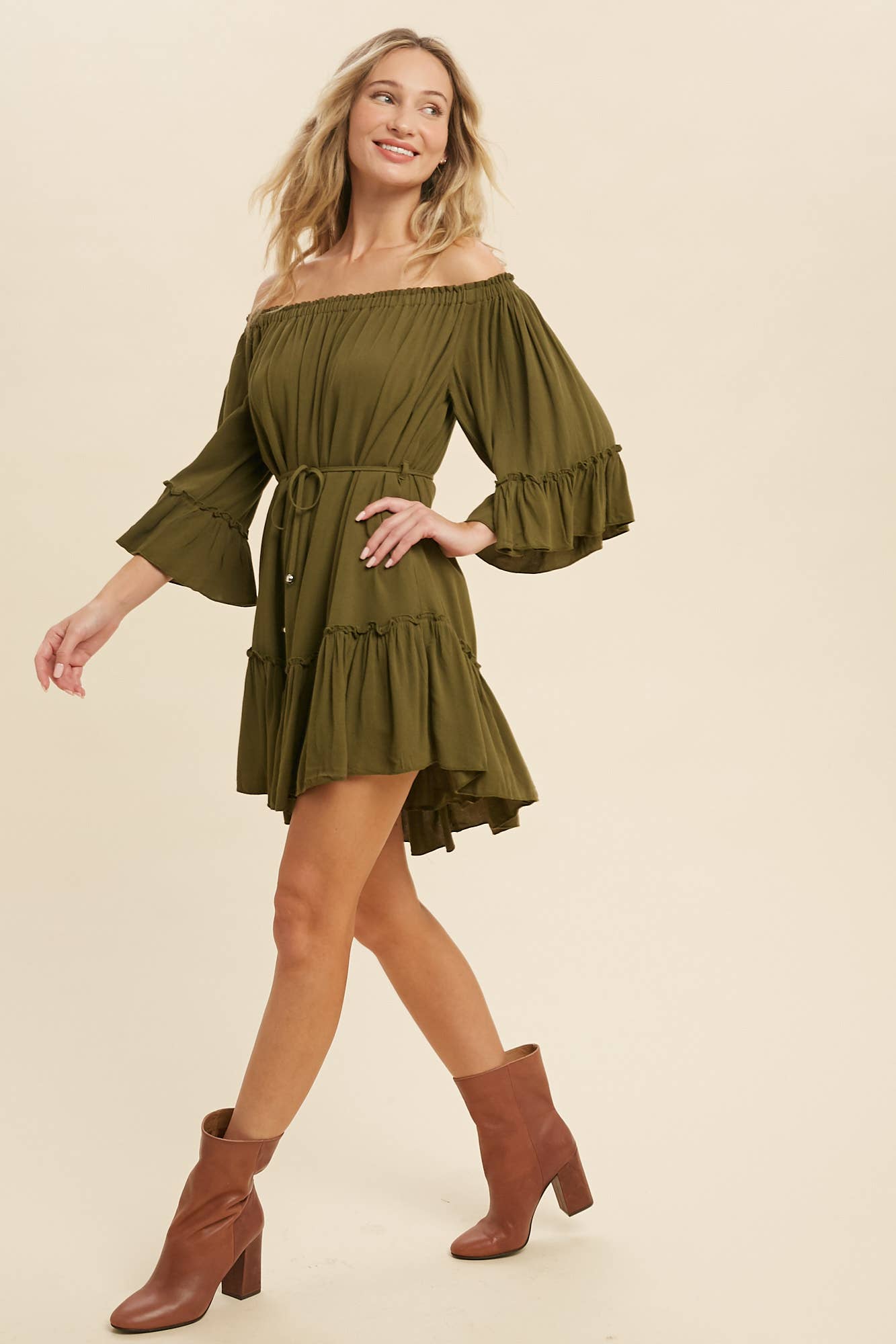Bluivy - Wholesale Dress - Women's - RUFFLED SOLID BOHO DRESS26