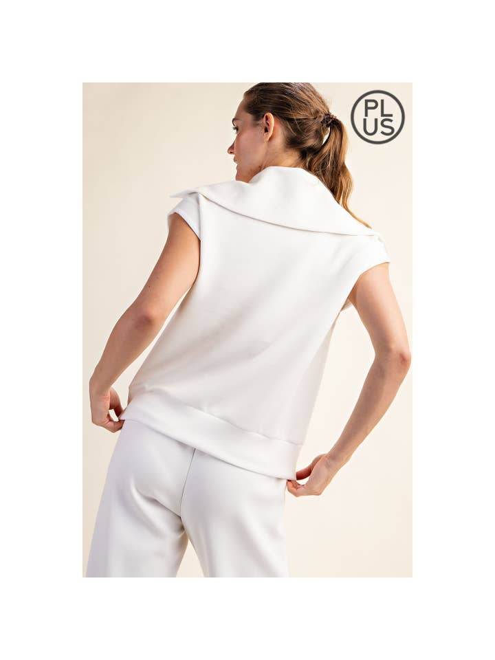 Rae Mode - Wholesale Athletic Top - Women's - PLUS SIZE MODAL SCUBA SHORT SLEEVE QUARTER ZIP TOP3