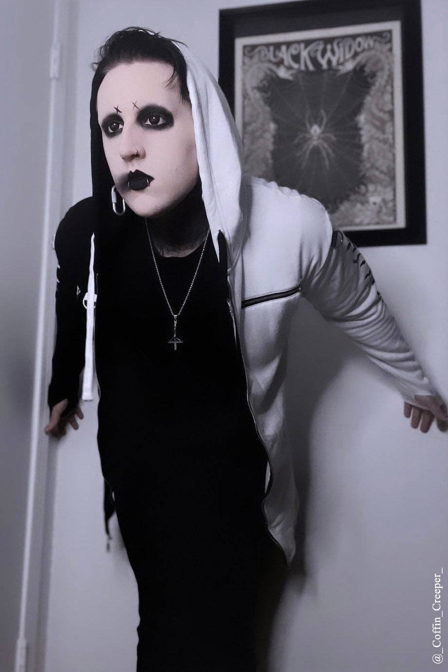 vampirefreaks - Wholesale Hoodie - Unisex - Split Mage Hoodie [Black/White]4