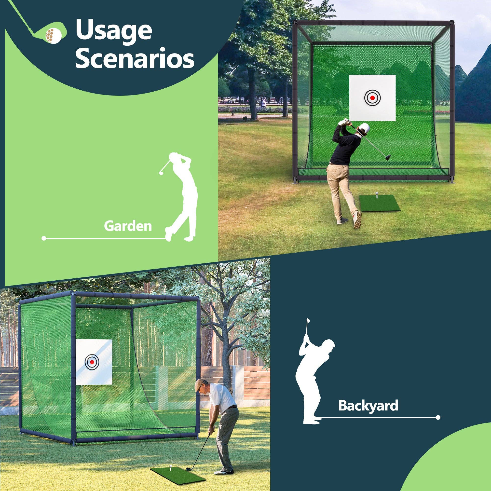 39F Inc. - Vente Accessoires de sport - Cage de pratique de golf de 10 pieds avec cadre en métal pour jardin3