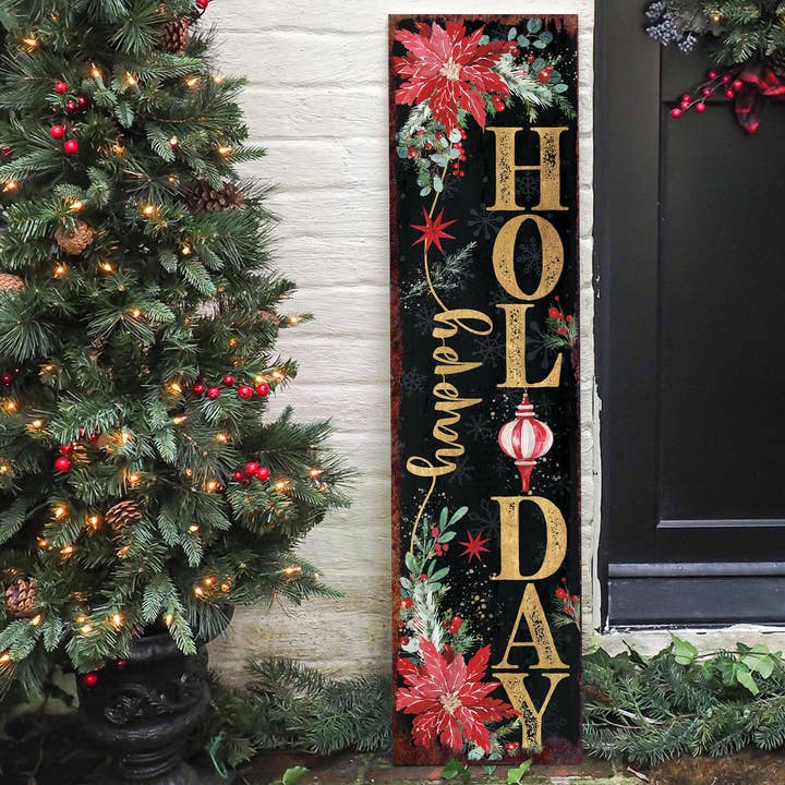 Kerstboerderij Veranda Bord - Rustieke Verticale Fijne Feestdagen Welkom Decoratie voor wholesale door TX USA Corporation