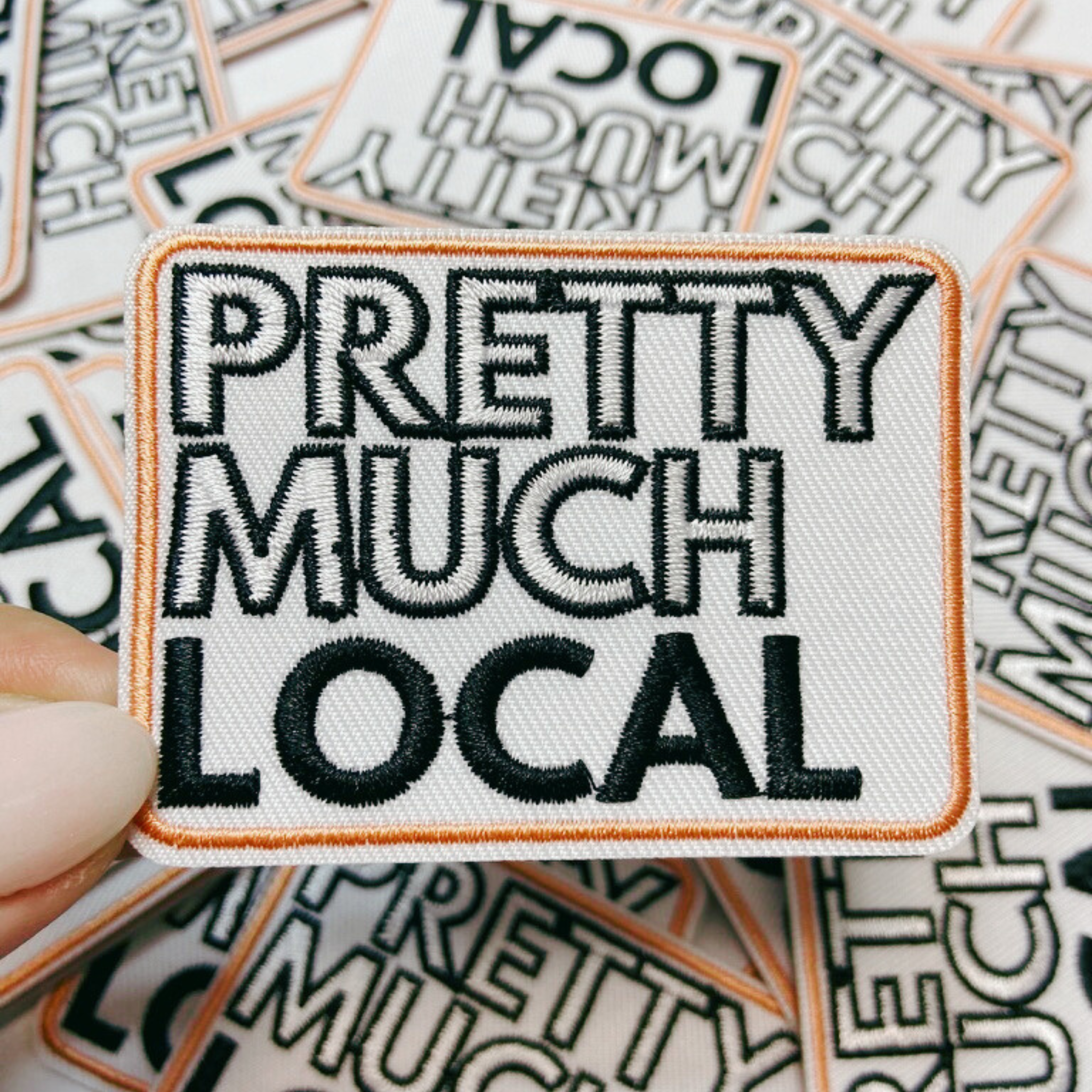 TEELUX - Wholesale Patch - 3" Pretty Much Local -  Embroidered Hat Patch2
