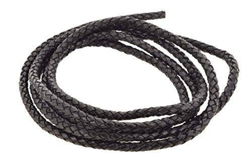 Mandala Crafts - Wholesale Craft Supplies - Mandala Crafts 6mm Braided Leather Cord, Genuine Leather Round Bolo Cord for Jewelry Making, Bolo Ties, Wrapping, Crafting0