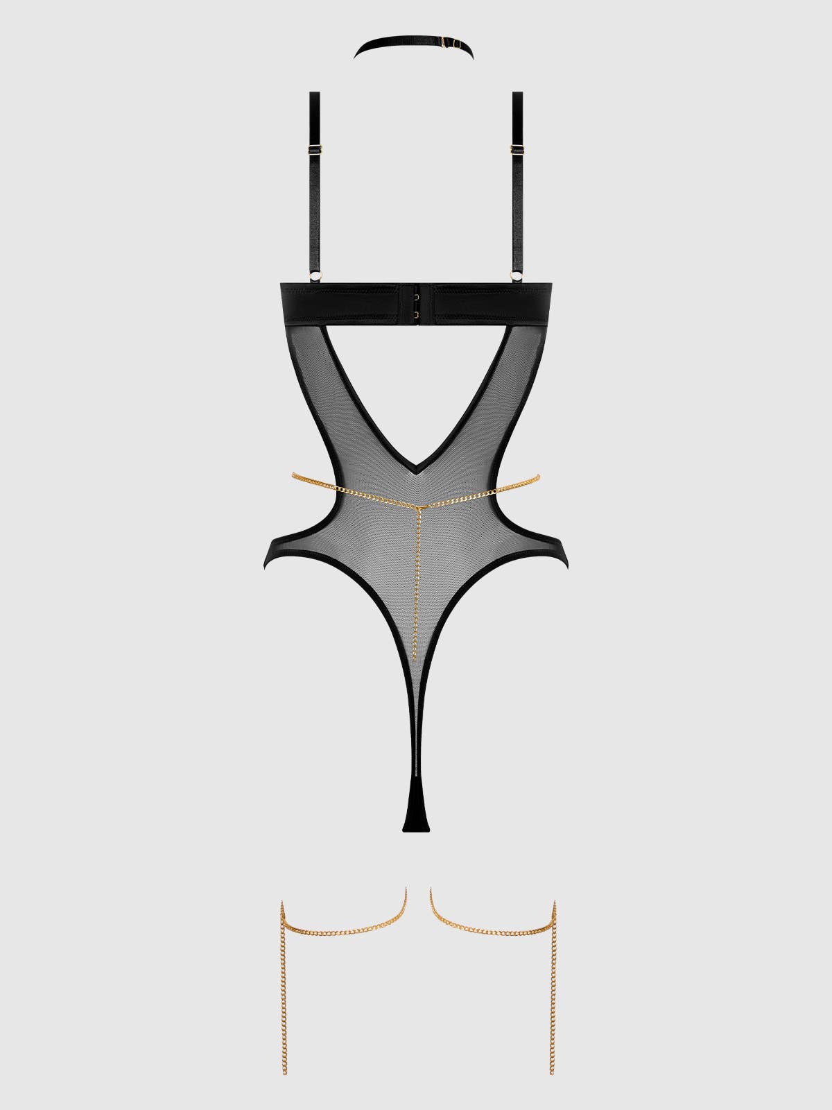 House of Desire - Vendita all'ingrosso Body intimo - Donna - TEDDY CON COLLETTO ALL'AMERICANA IN RASO E CATENA EVANGELINE5