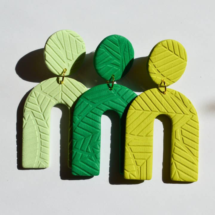 La Palmera | Statement Handmade Clay Earrings for wholesale by Clay Jewels by Jules