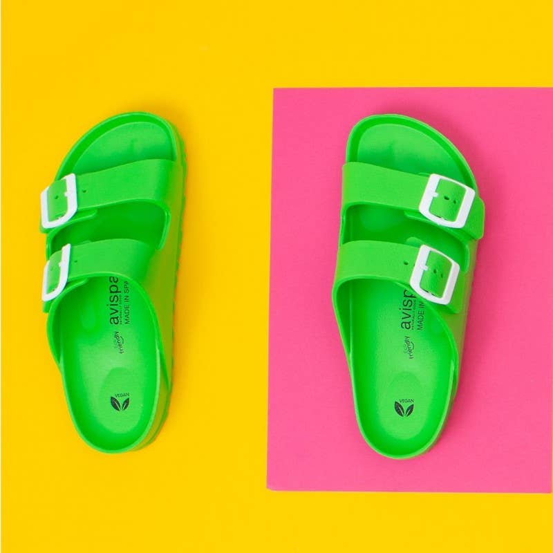 Avispas - Wholesale Jelly Shoes - Women's - New Coachella Green Apple Sandal Bio EVA Buckles1