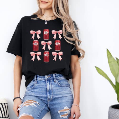 Soda & Pink Bowties - Graphic Tee for wholesale by Elevated Creations