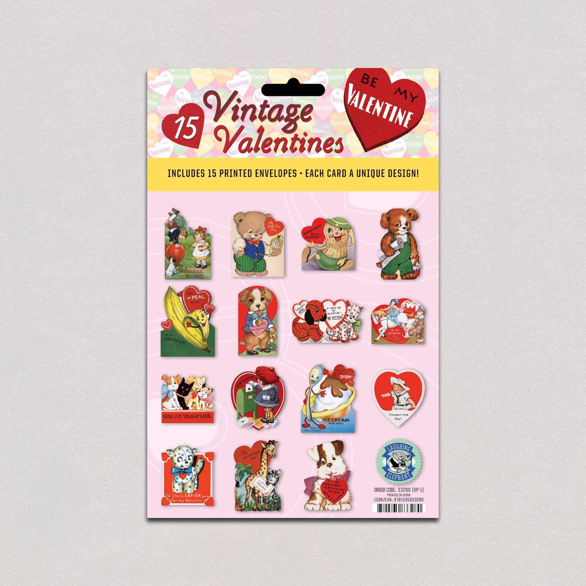 Laughing Elephant - Wholesale Valentine's Day Card - Retro Valentines - Valentines Packet16
