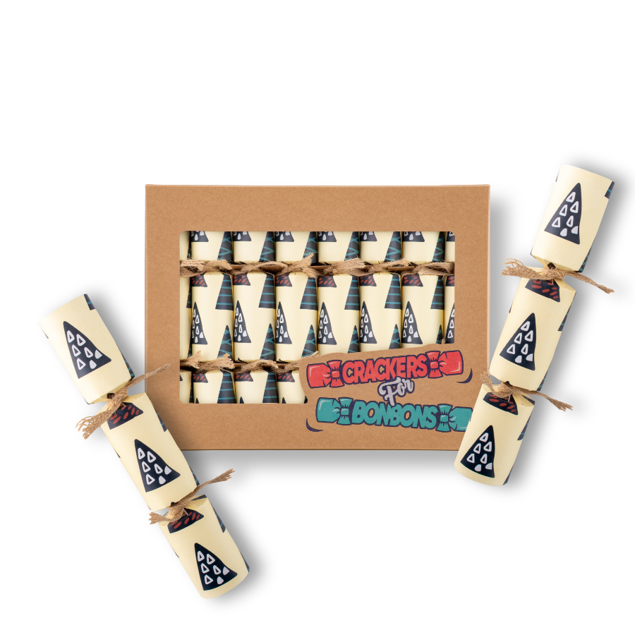 Crackers for Bonbons - Wholesale Kerstdecoratie - Duurzame kerstkrakers met kubistische bomen, set van 8 | Bonbon Crackers3
