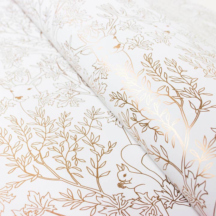 Bow & Hummingbird - Wholesale Flat Wrap - Deep Forest wrapping paper2