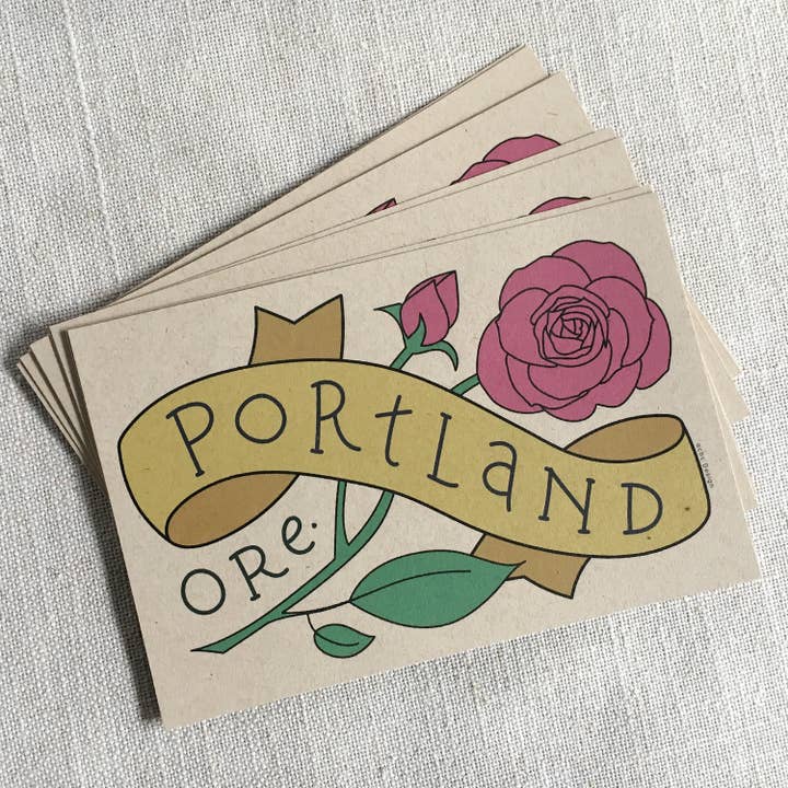 Portland Oregon Rose Postcard for wholesale by acbc Design