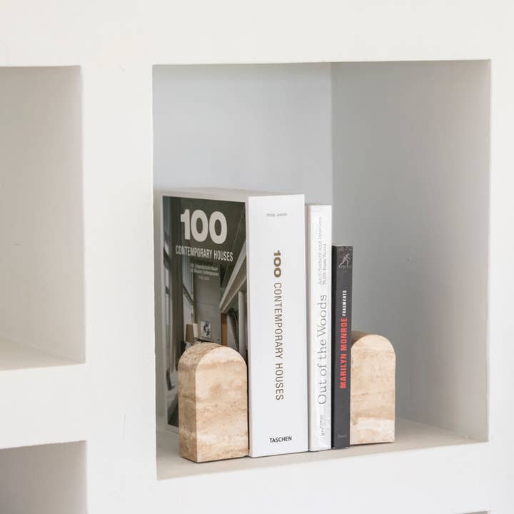 Andrea House - Wholesale Bookend - Modern style travertine marble bookend0