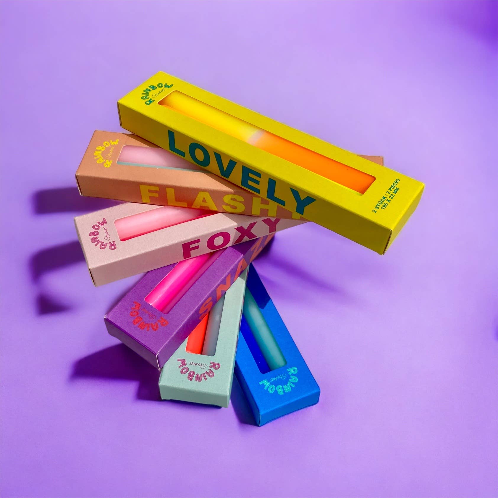 Pink Stories - Wholesale Tapered Candle/Candlestick - Rainbow Studio * Snazzy2