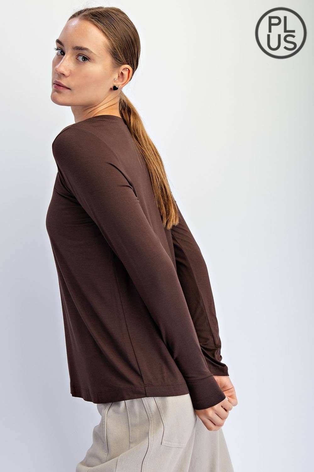 Rae Mode - Wholesale Lounge Top - Women's - PLUS SIZE VISCOSE MODAL LONG SLEEVE TOP24