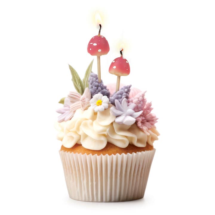 Fred & Friends - Wholesale Cake Candle - Woodland Wicks - Mushroom Birthday Candles - Set of 102