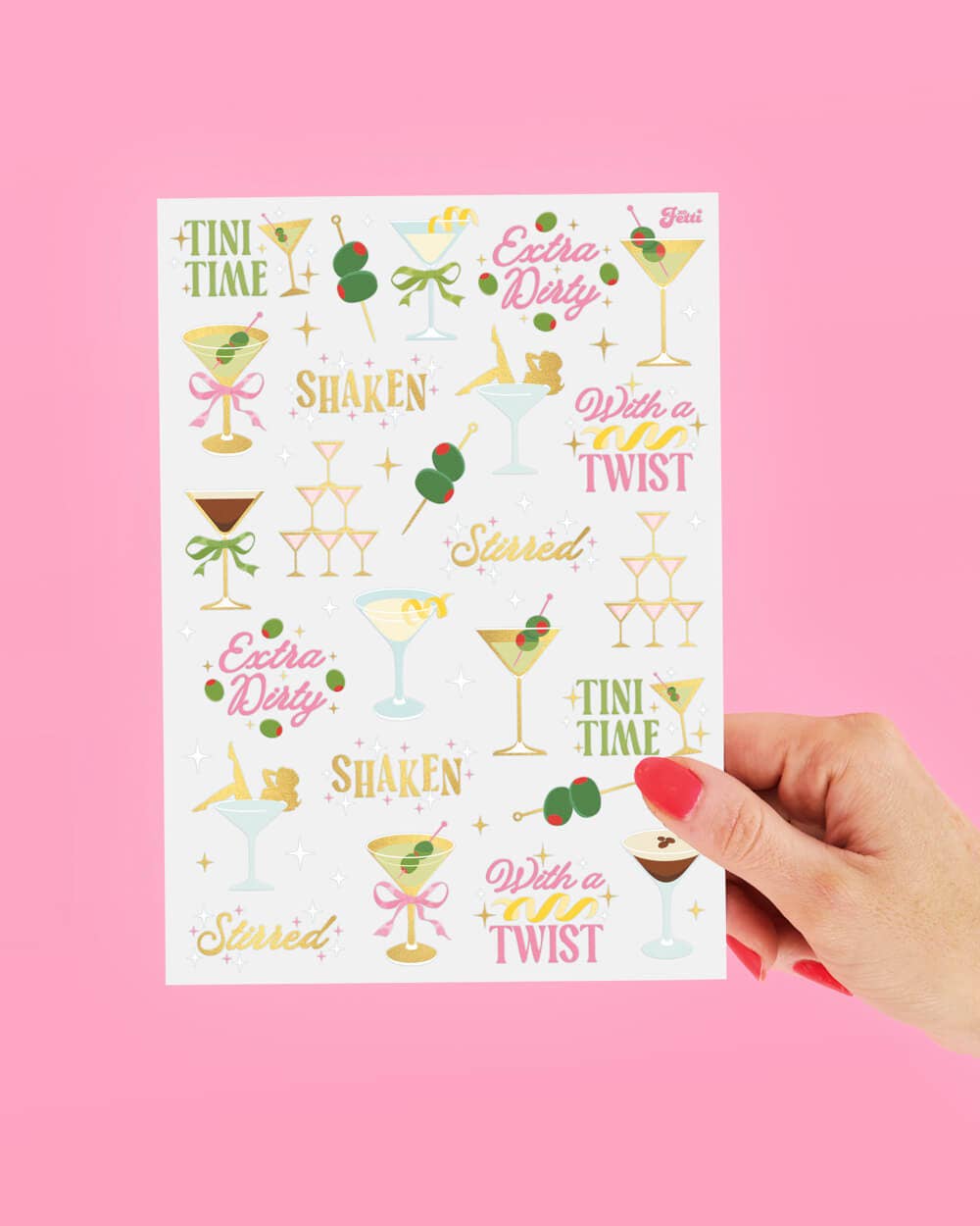 xo, Fetti - Wholesale Temporary Tattoo - Extra Dirty Martini Temporary Tattoos | 50 Pack, Cheers5