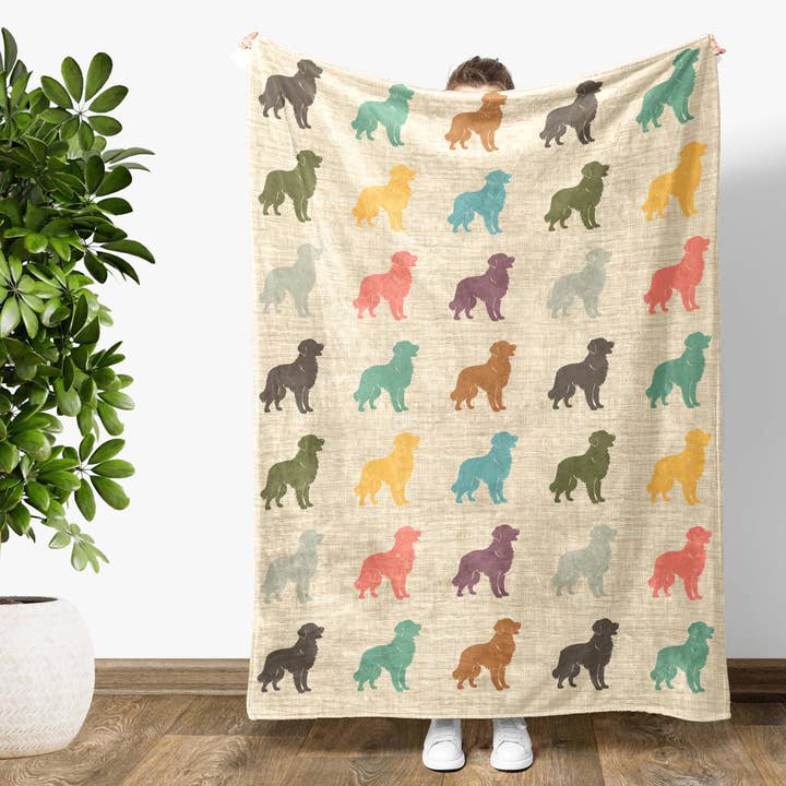 Vivtrek - Wholesale Throw Blanket - Vintage Golden Retriever Dog Blanket, Cozy Dog Puppy Throw0