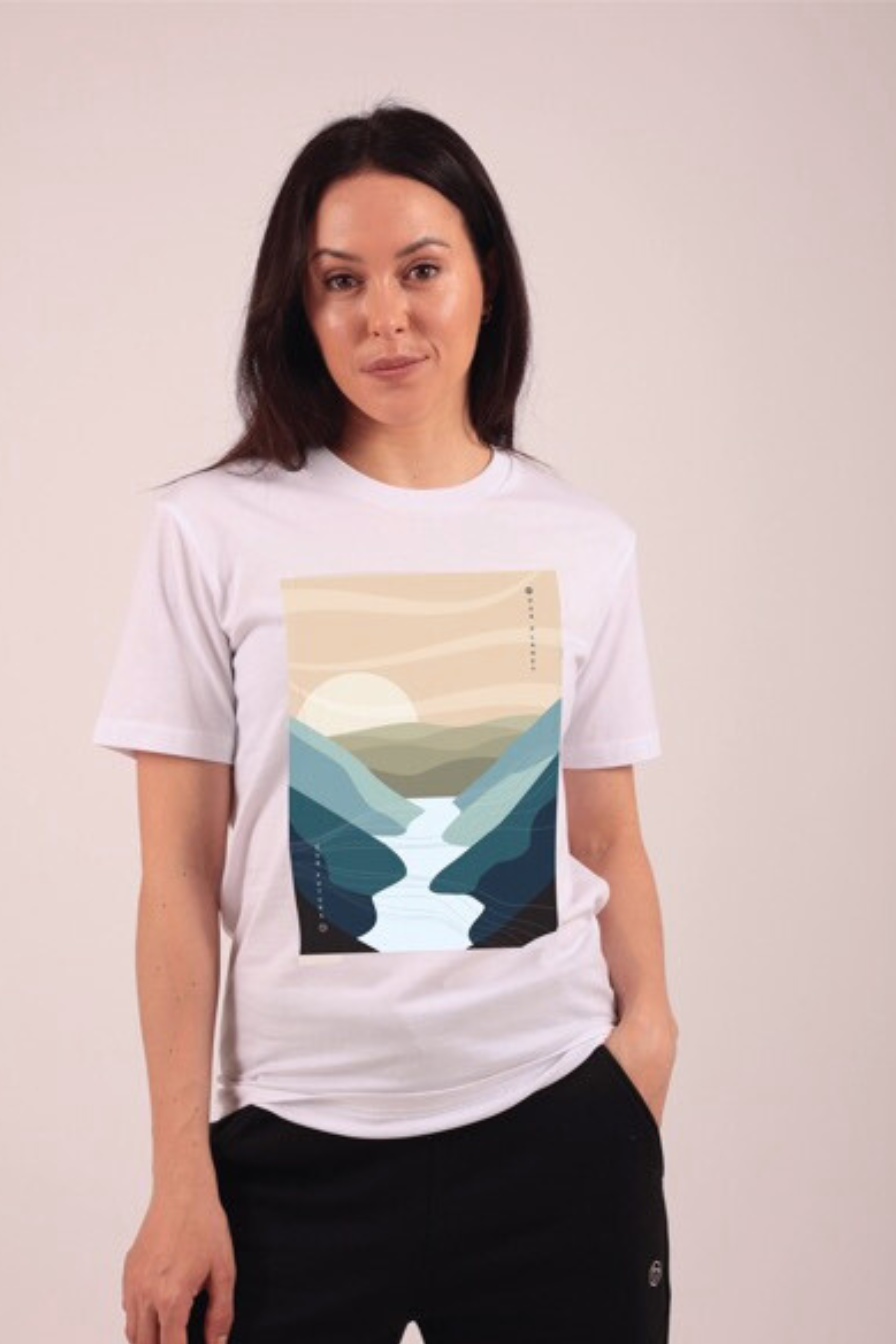 White MOUNTAIN VALLEY UNISEX TEE for wholesale on Faire1