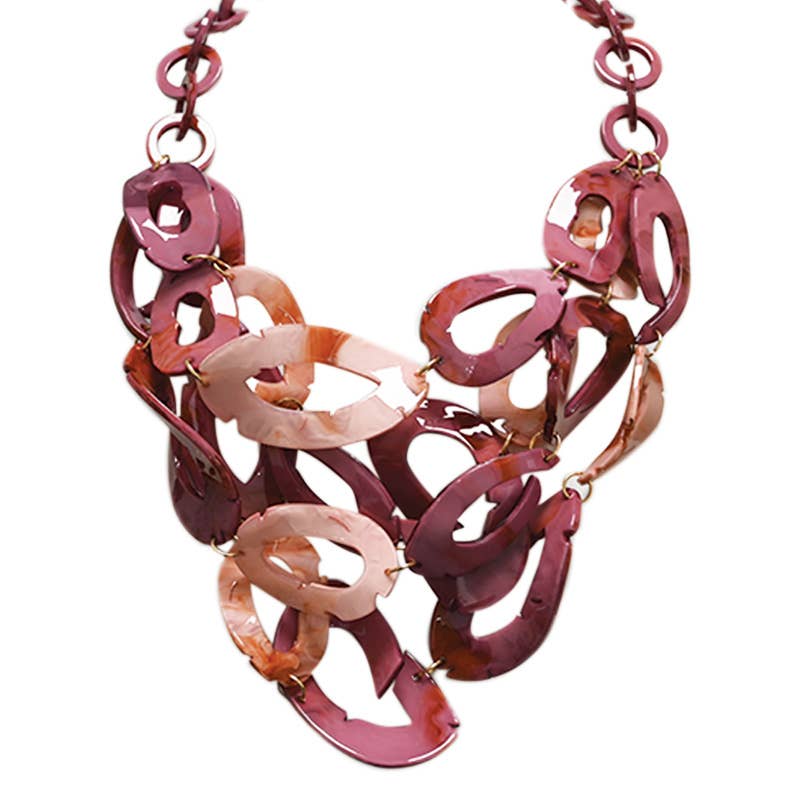 AMORINO SRL – wholesale Kedjehalsband – HALSBAND MED RINGAR OCH OVALA HÄNGEN I HARTS - FT24184A4763