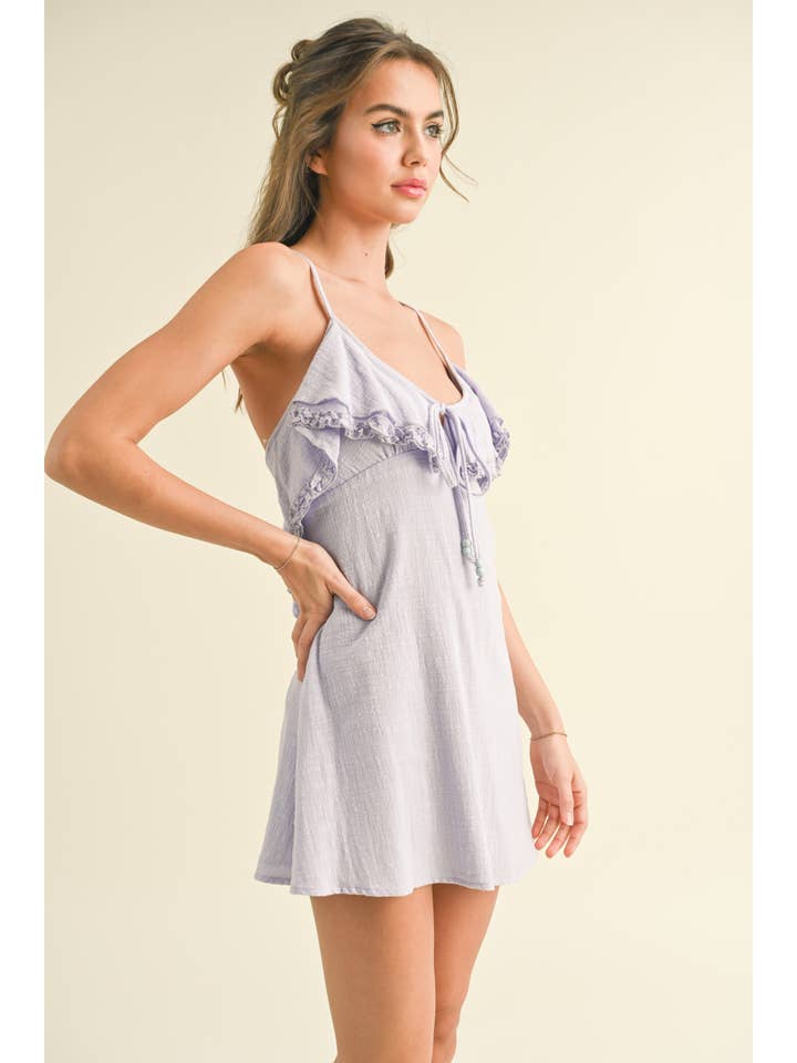 Klesis - Vente Robe – femme - ID6451 ROBE VOLANTÉE AVEC BRETELLES ET DOS CROISÉ24