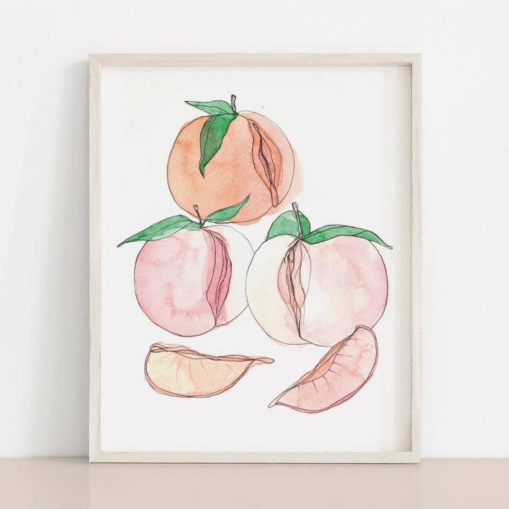 8.5 x 11 Saftige Pfirsiche1 Kunstdruck für den Großhandel von Meli TheLover