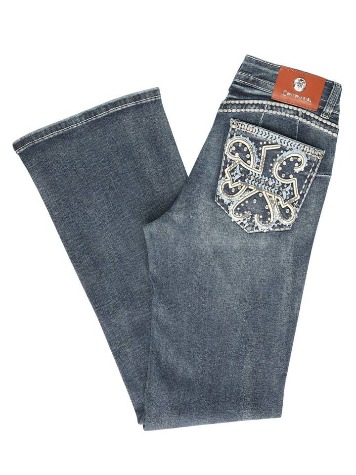 El General Western Wear - Wholesale Jeans - Women's - Centenario Hip-Up Bootcut Denim Jeans - Dark Blue 45321