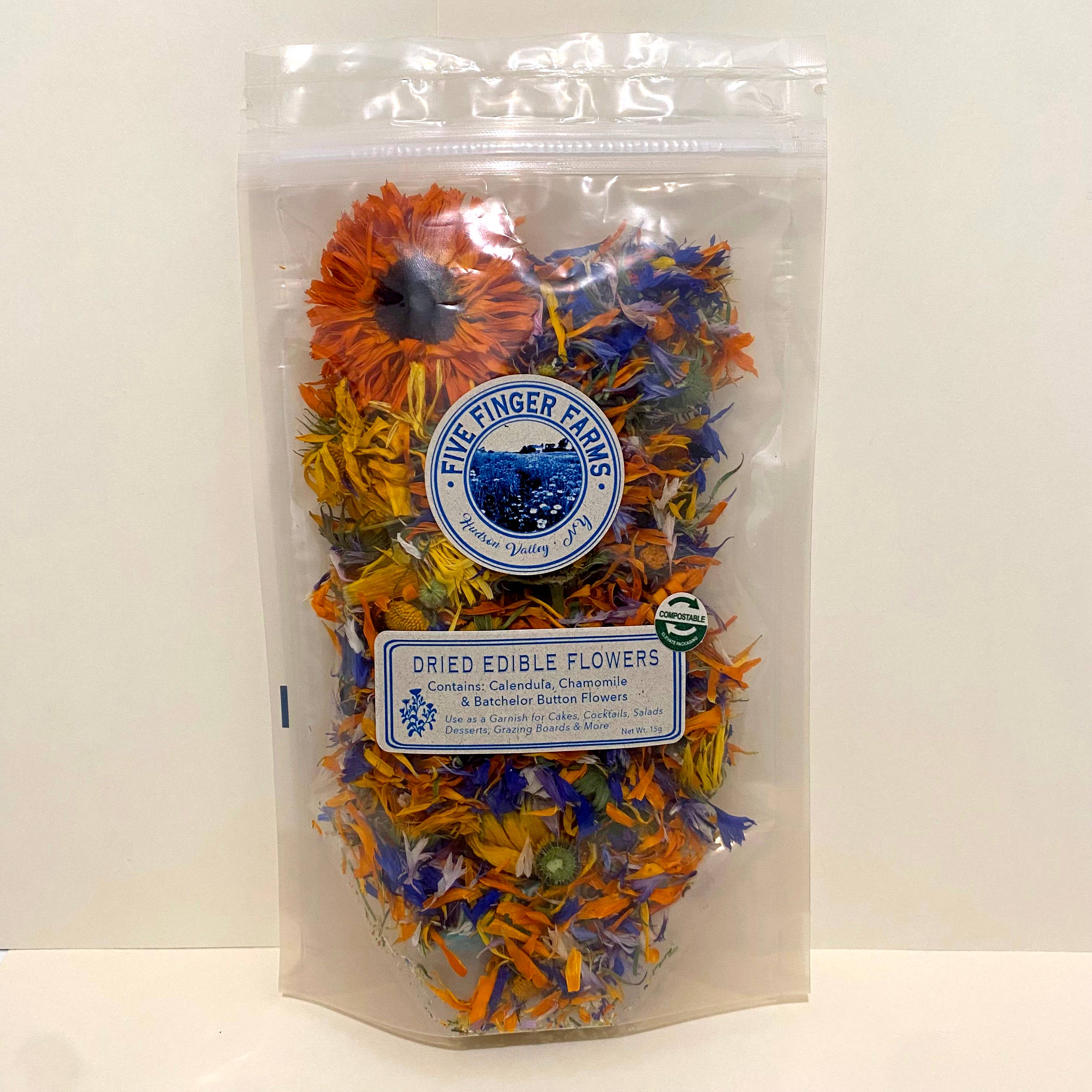 Five Finger Farms - Vendita all'ingrosso Topper per torte/cupcake - Fiori commestibili - Decorazione con fiori secchi veri e naturali4