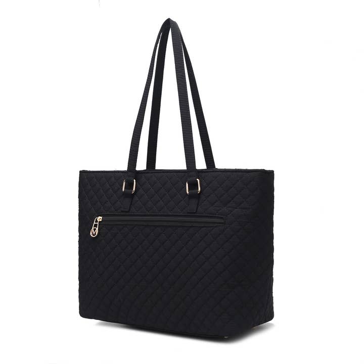 Nature Checkout Inc - Wholesale Tote Bag - Women's - MKF Collection Hallie Solid Quilted Cotton Women Tote Bag by Mia K6
